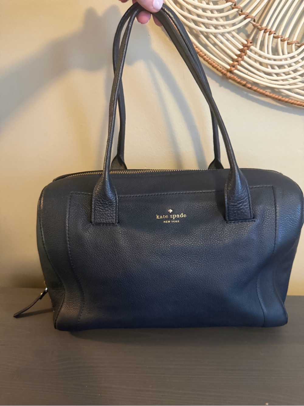 kate spade Navy Pebbled Leather Top-Handle bag - Picture 2 of 10